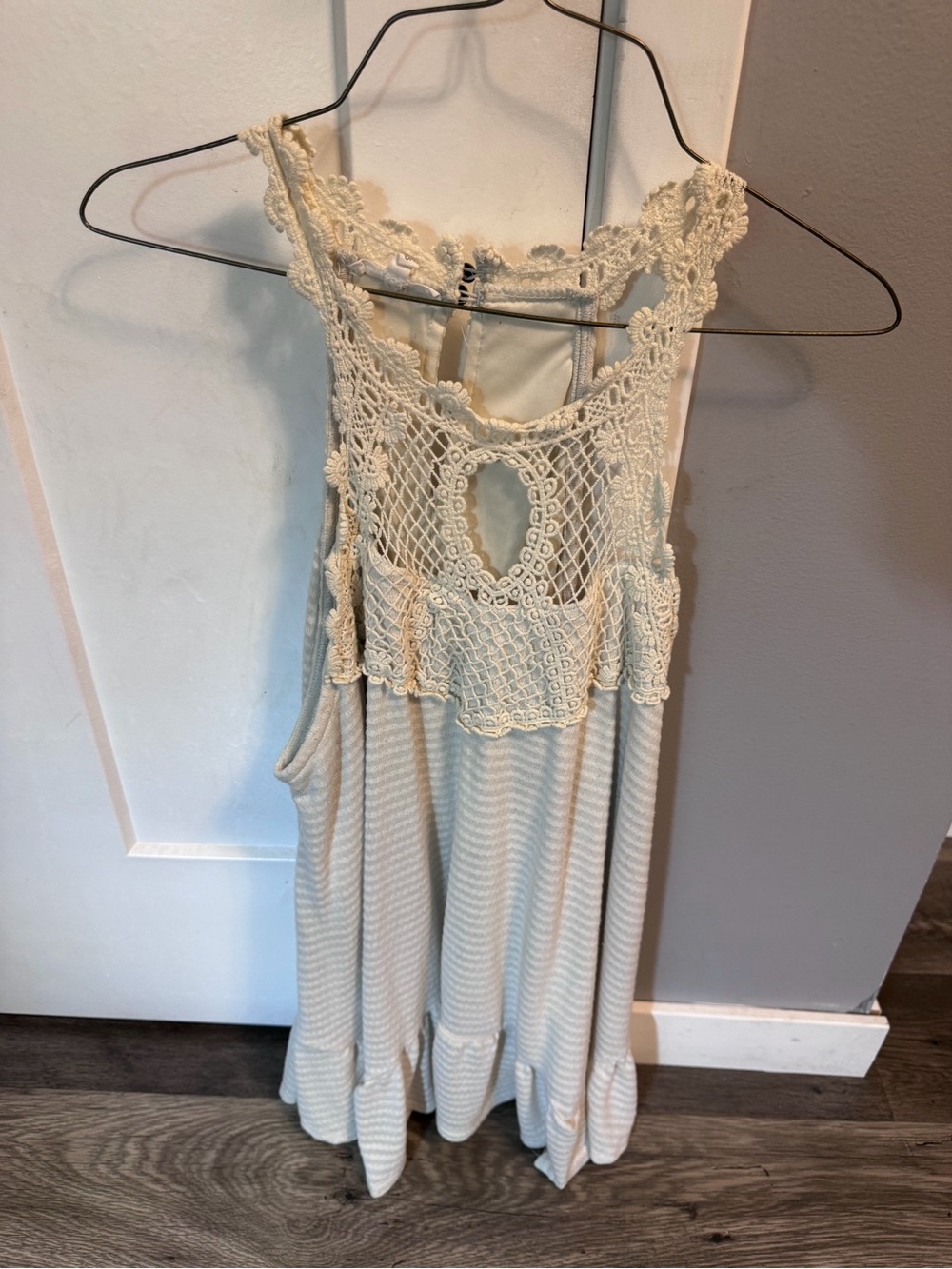 Maurices Crochet Tank Dress in Cream